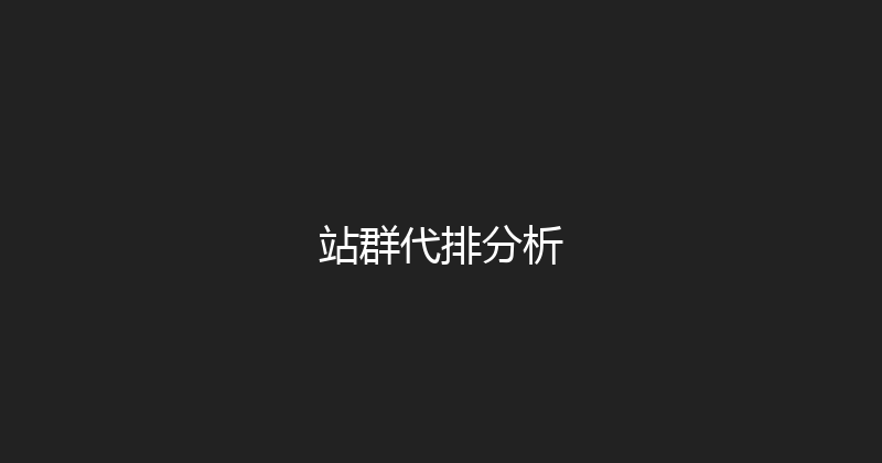 站群代排分析 封面图