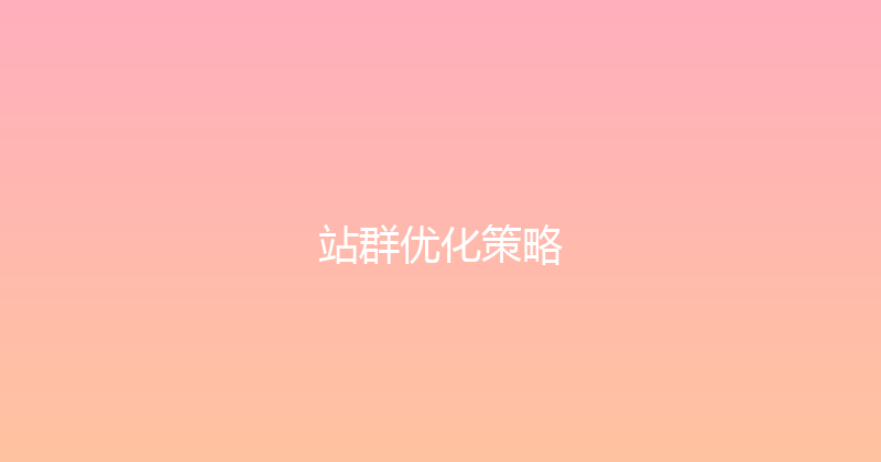 站群优化策略 封面图