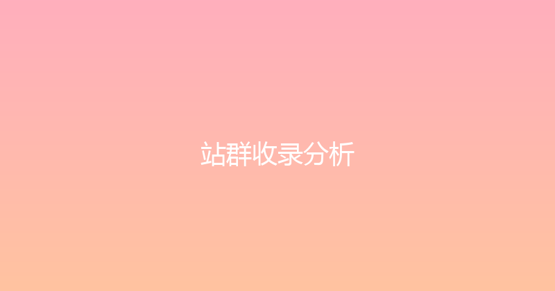 站群收录分析 封面图