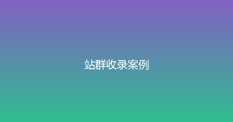 站群收录案例 封面图