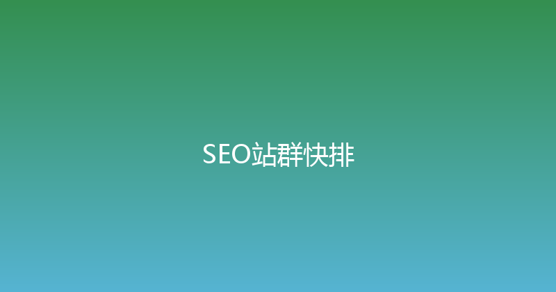 SEO站群快排 封面图